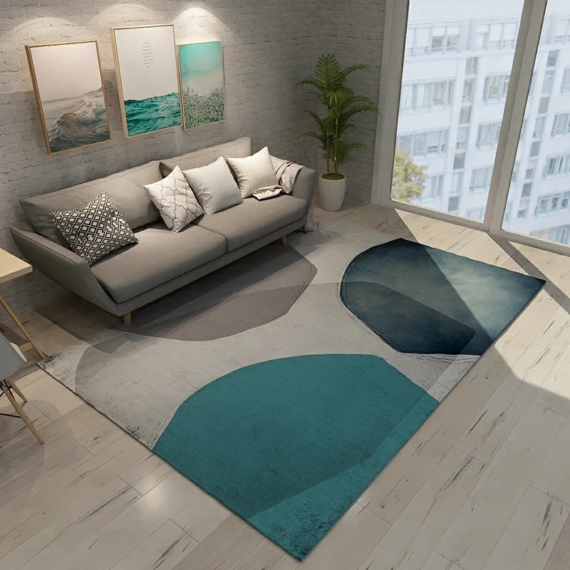 Tappeto colorblock facile Tappeto modernista multicolore Tappeto antiscivolo lavabile poliestere per animali domestici per...
