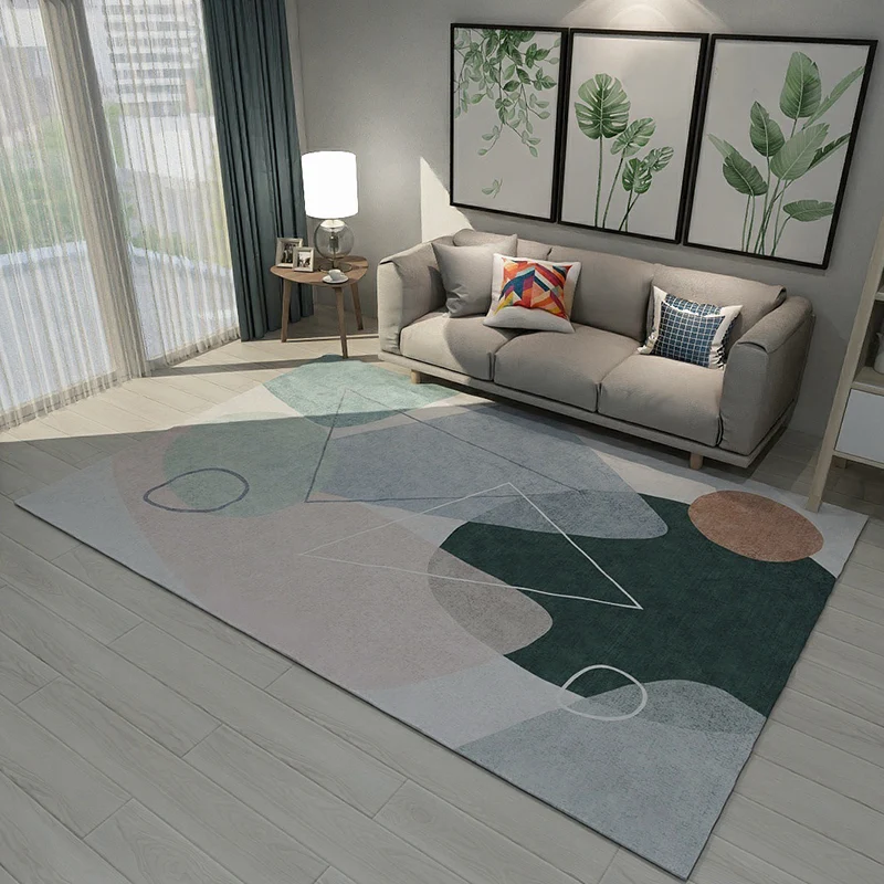 Tappeto colorblock facile Tappeto modernista multicolore Tappeto antiscivolo lavabile poliestere per animali domestici per...