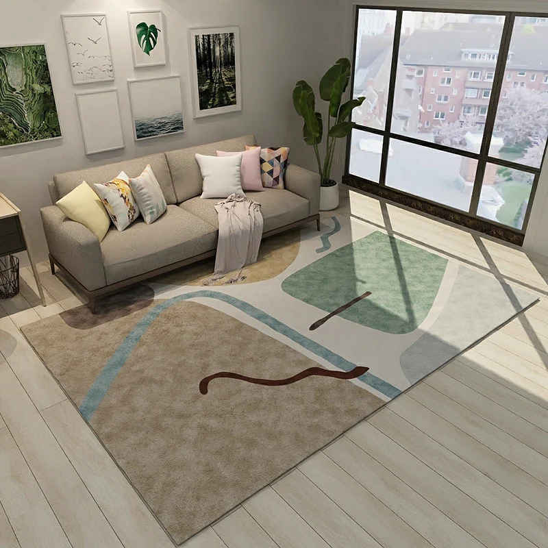 Tappeto colorblock facile Tappeto modernista multicolore Tappeto antiscivolo lavabile poliestere per animali domestici per...