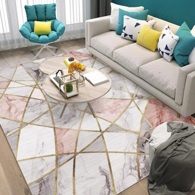 Tappeto con motivi geometrici nordici Tappeto modernista poliestere Tappeto con supporto antiscivolo per animali domestici...