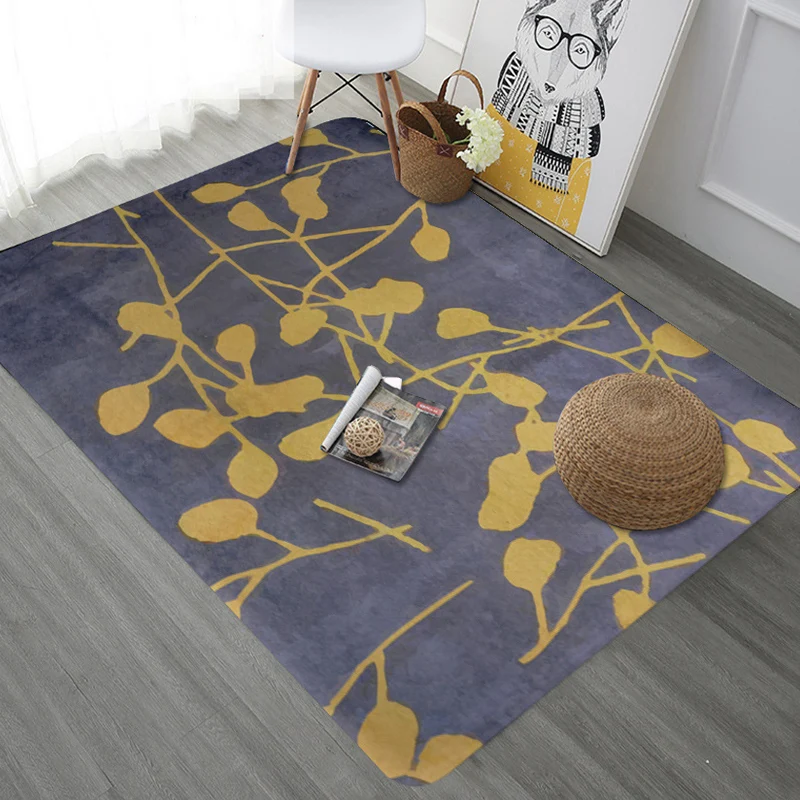 Tappeto con motivo botanico singolare Tappeto modernista grigio Tappeto antiscivolo lavabile poliestere per animali domest...