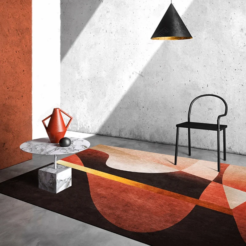 Tappeto con motivo strisce color block marrone Tappeto modernista poliestere Tappeto antiscivolo adatto agli animali domes...