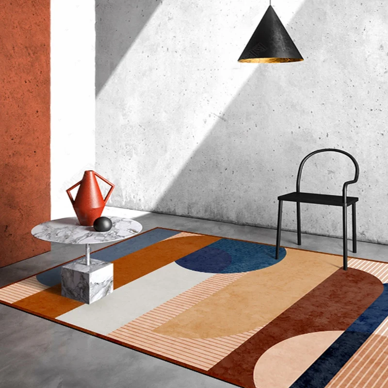 Tappeto con motivo strisce color block marrone Tappeto modernista poliestere Tappeto antiscivolo adatto agli animali domes...