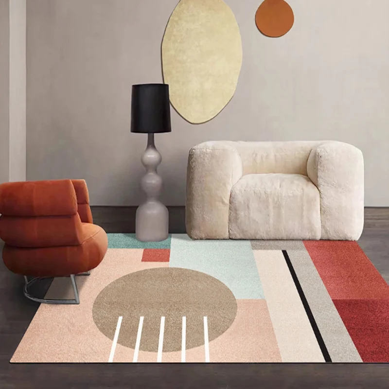 Tappeto con motivo strisce color block marrone Tappeto modernista poliestere Tappeto antiscivolo adatto agli animali domes...
