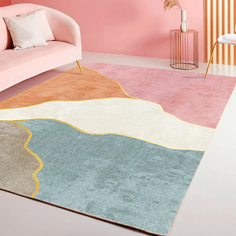 Tappeto modernista alla moda Tappeto colorblock multicolore Tappeto lavabile antiscivolo per animali domestici per la deco...