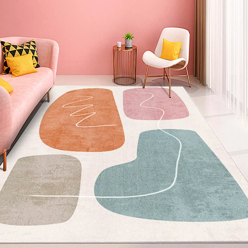 Tappeto modernista alla moda Tappeto colorblock multicolore Tappeto lavabile antiscivolo per animali domestici per la deco...