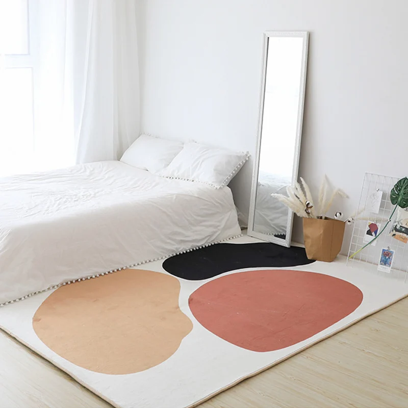 Tappeto modernista bianco distintivo Tappeto colorblock poliestere Tappeto antiscivolo lavabile per animali domestici per...