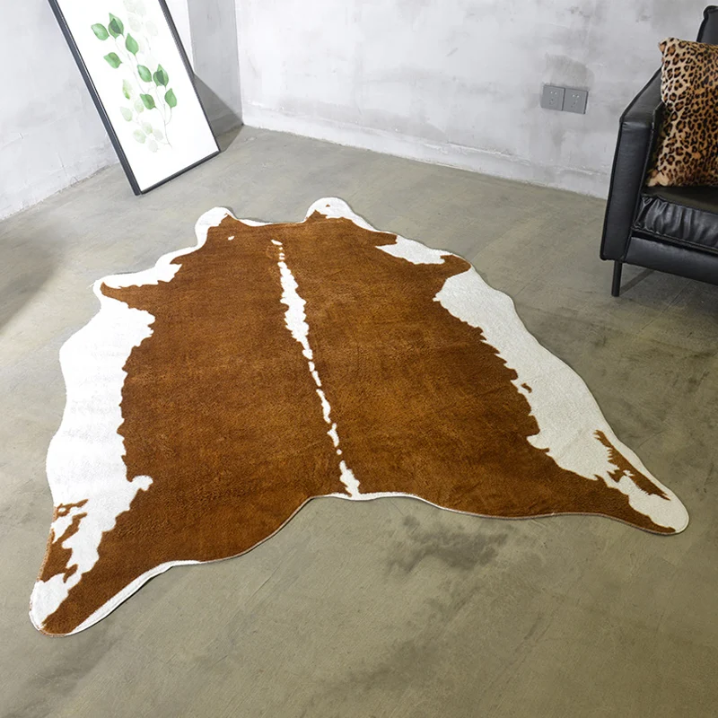 Tappeto modernista con motivo pelle di mucca Tappeto poliestere bianco e nero Tappeto lavabile antiscivolo per animali dom...