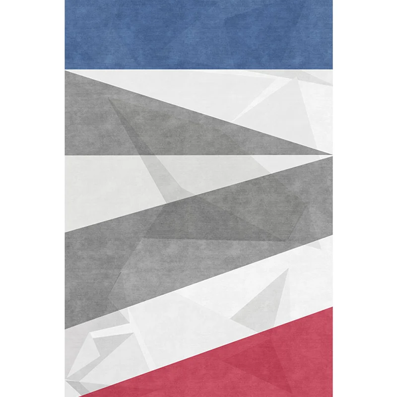 Tappeto modernista grigio e blu Tappeto colorblock poliestere Tappeto con supporto antiscivolo lavabile per animali domest...