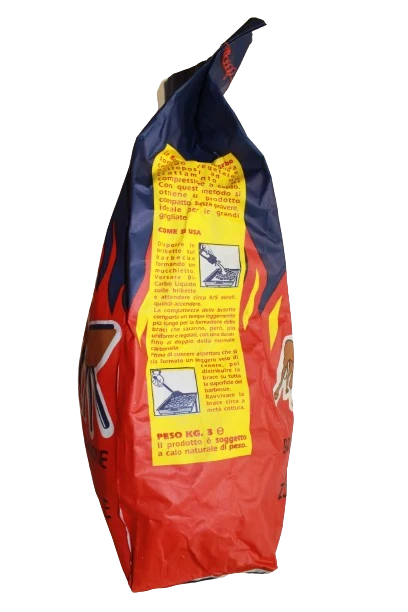 SACCO 3 KG BRICCHETTE CARBONE BICARBO