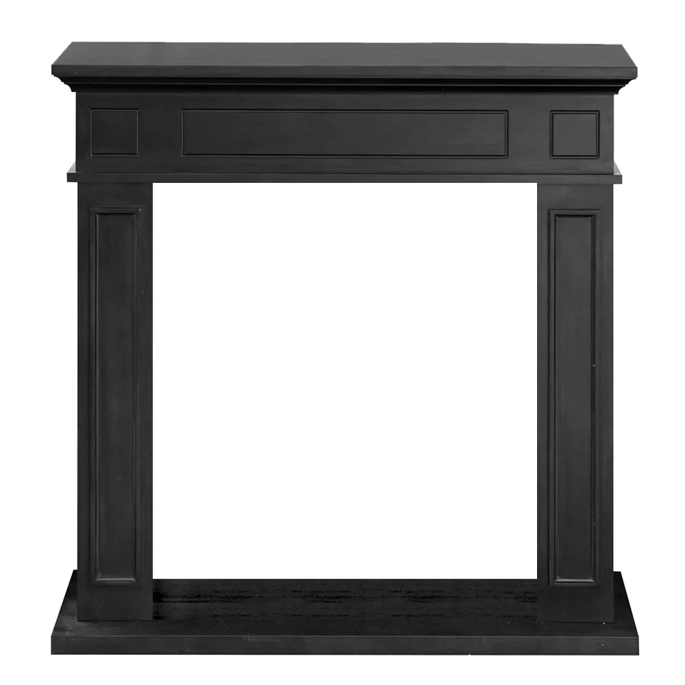 Cornice per camino rivestimento legno L89,5xH90,5xP28 Jefferson Nero