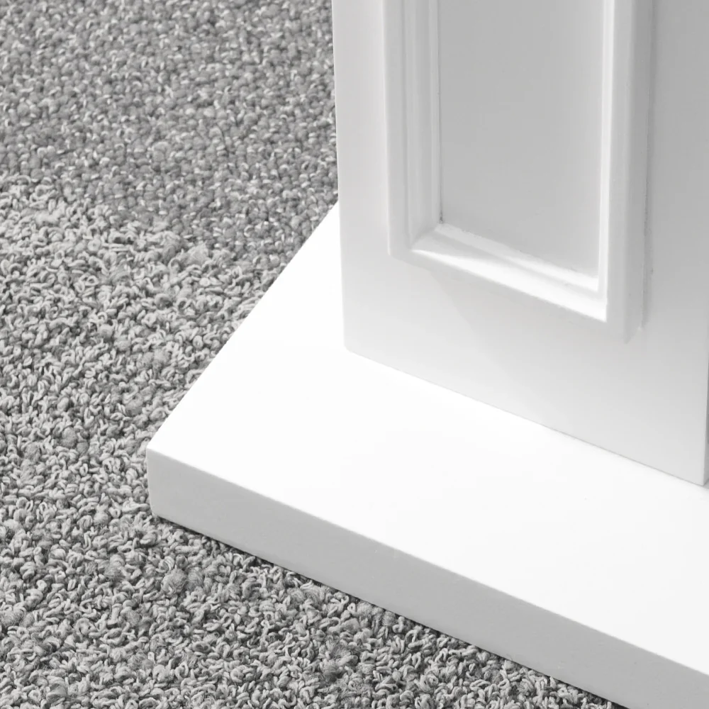 Cornice per camino rivestimento legno L89,5xH90,5xP28 Jefferson Bianco