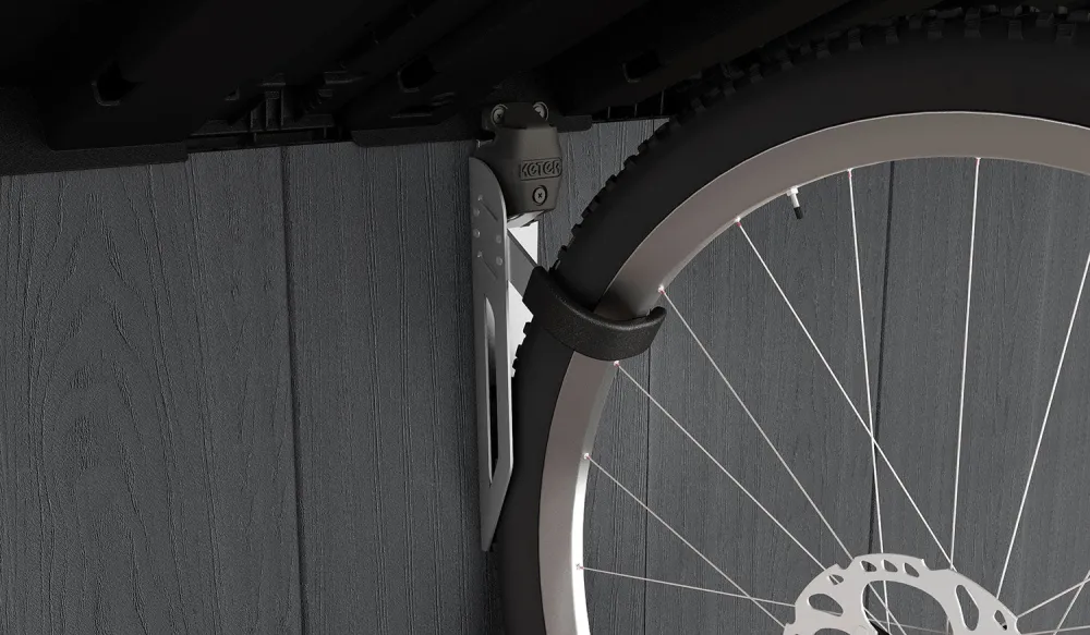 Porta Bicicletta Keter Gancio Universale Capacità 35 kg Acciaio Grigio e Nero