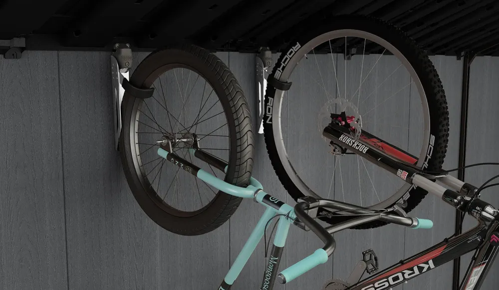 Porta Bicicletta Keter Gancio Universale Capacità 35 kg Acciaio Grigio e Nero