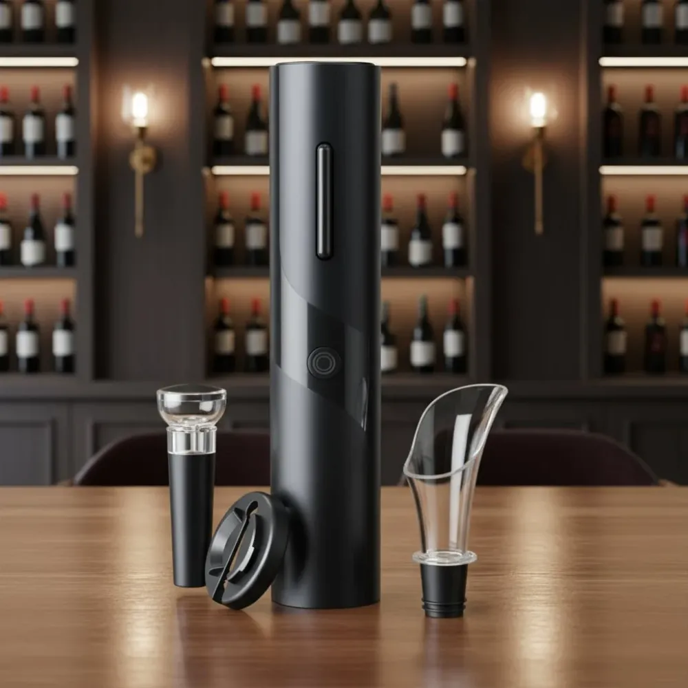 VINOMAX – Set di cavatappi elettrico intelligente 4--1 con design ricaricabile Cozey Maison