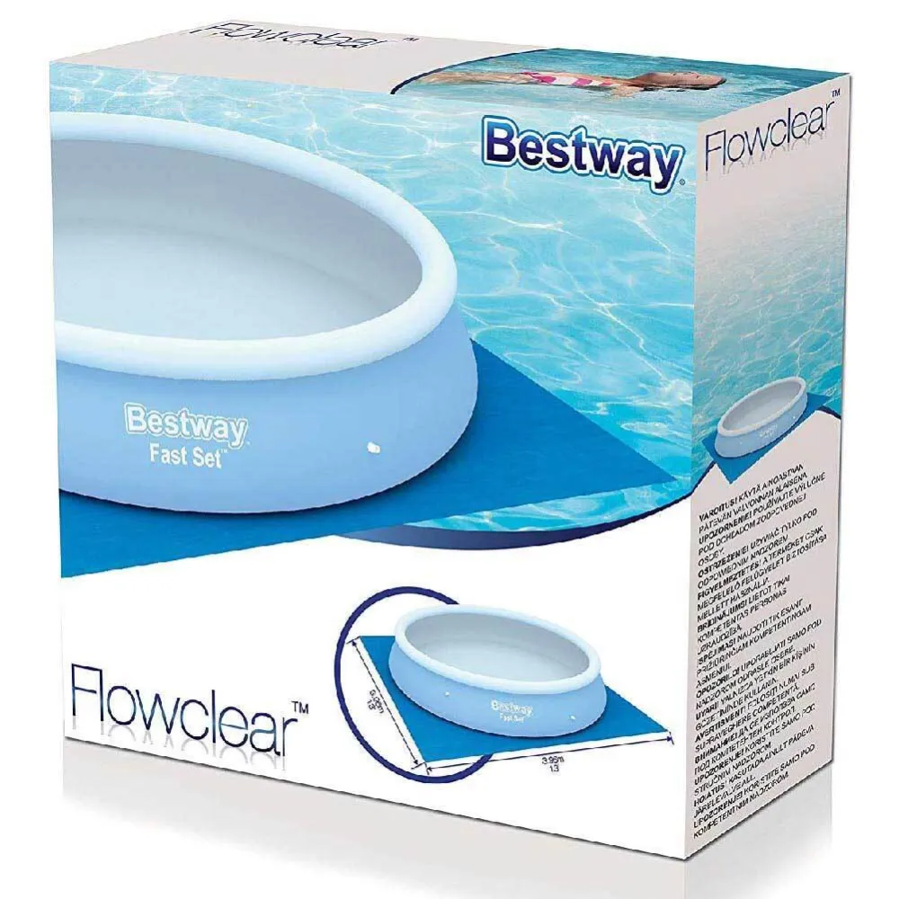 Tappetino Base Per Piscina 396x396cm Tappeto Quadrato PVC Telo Bestway 58002