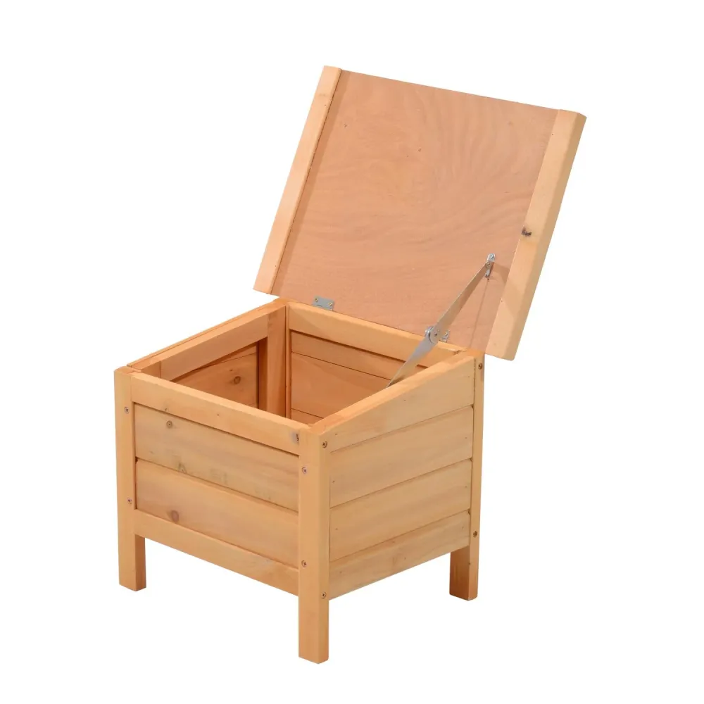 Contenitore Box da Giardino Portautensili Legno 45x33x36 cm Box