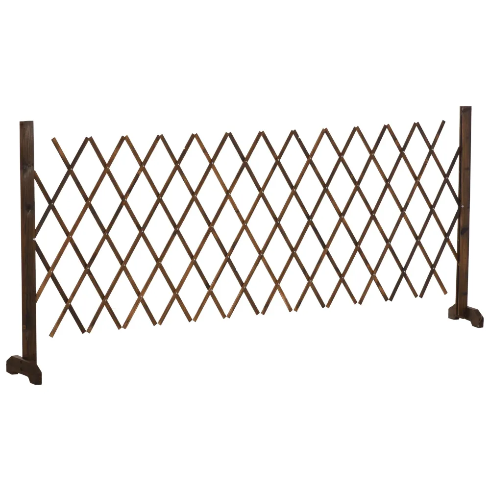 Recinzione da Giardino con Larghezza Regolabile 37-225 cm Legno Effetto Carbonizzato