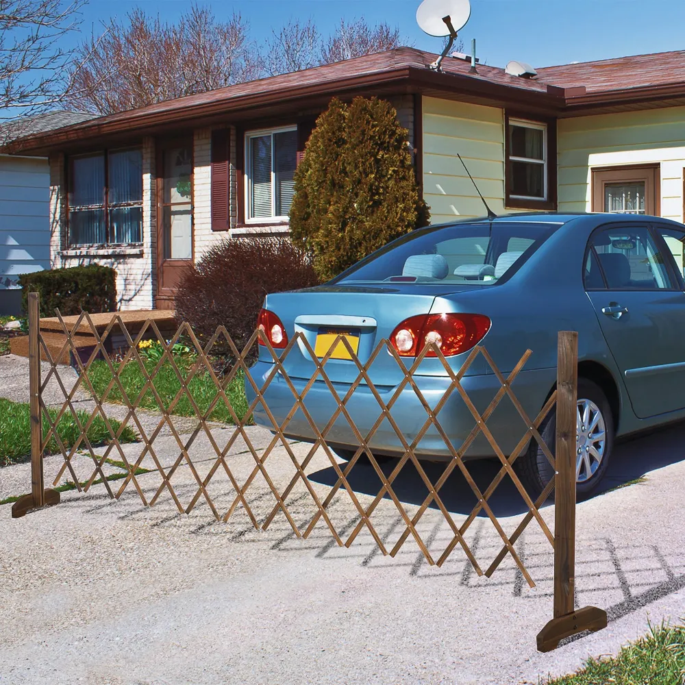 Recinzione da Giardino con Larghezza Regolabile 37-225 cm Legno Effetto Carbonizzato