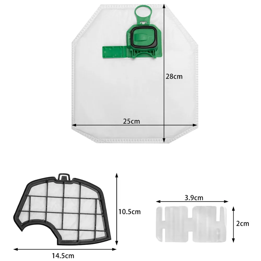 Kit Folletto VK140 VK150 12 Sacchetti + 12 Profumini + 2 Filtri Motore Compatibi
