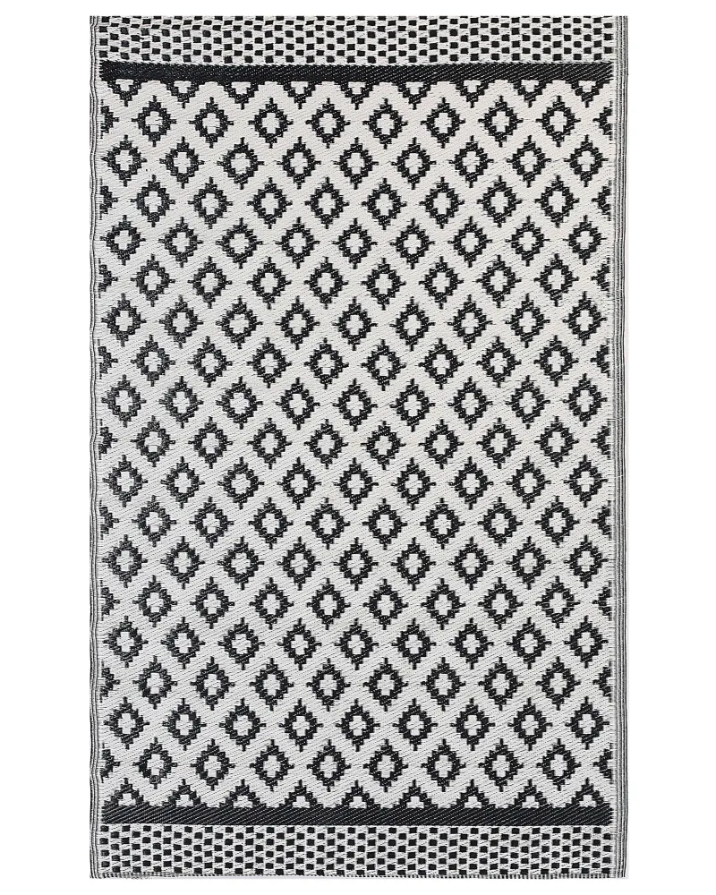Tappeto da esterno con forme geometriche 120 x 180 cm nero THANE