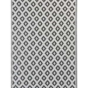 Tappeto da esterno con forme geometriche 120 x 180 cm nero THANE
