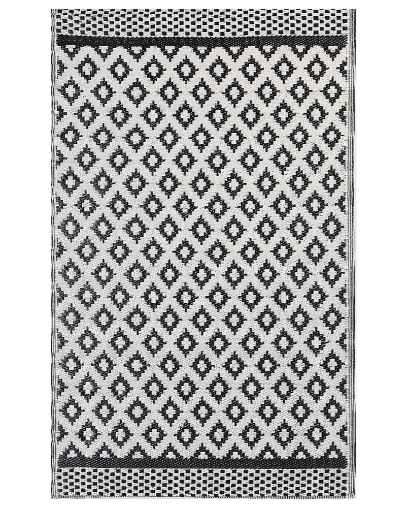 Tappeto da esterno con forme geometriche 120 x 180 cm nero THANE