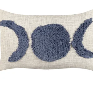 Cuscino cotone beige limpido e blu 35 x 55 cm LUPINUS