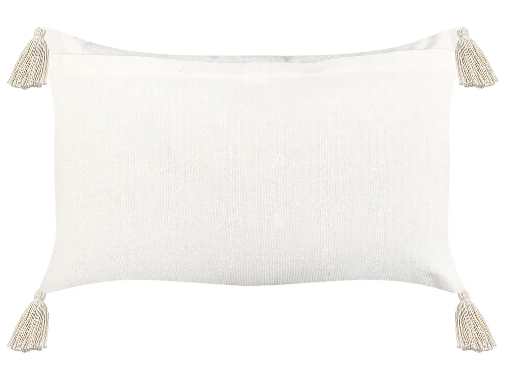 Cuscino cotone beige limpido e blu 35 x 55 cm LUPINUS