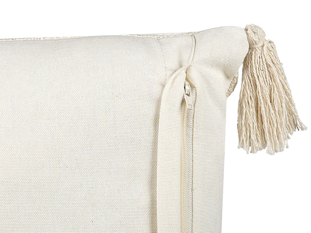 Cuscino cotone beige palese e blu 35 x 55 cm LUPINUS