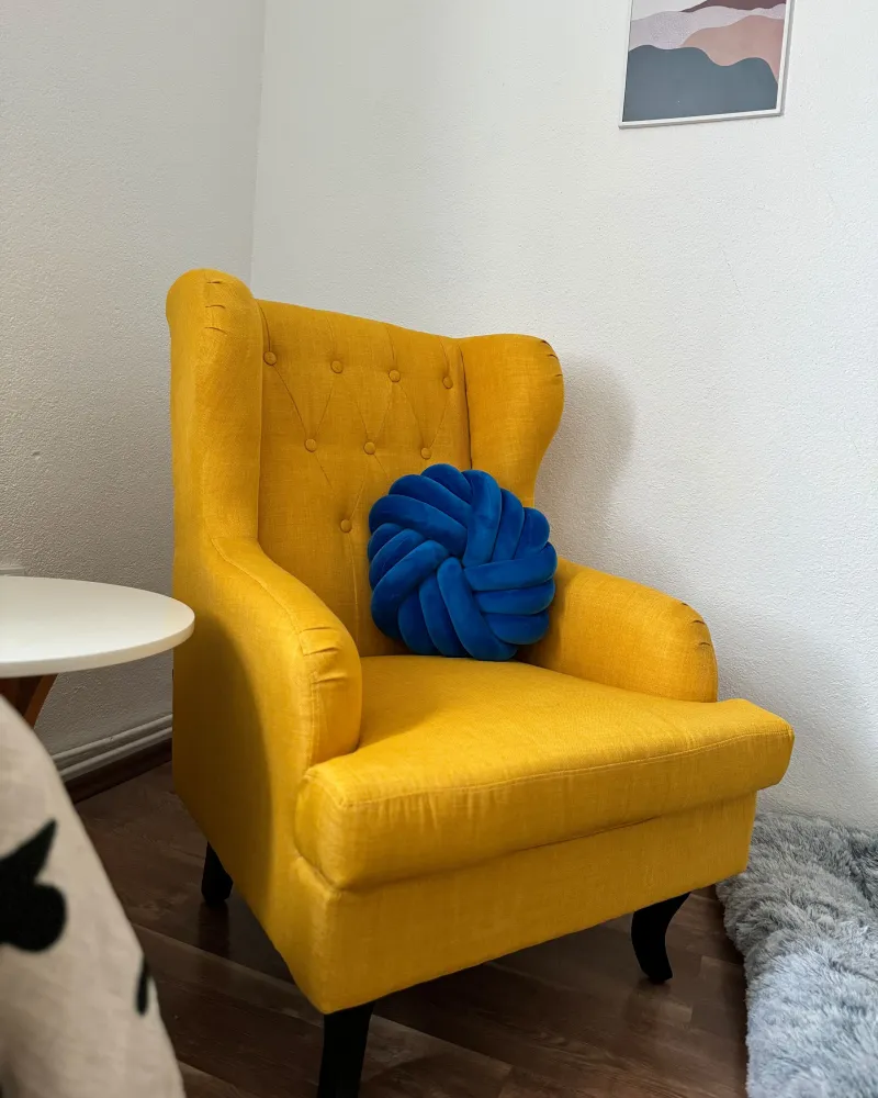 Cuscino nodo 30 x 30 cm blu AKOLA