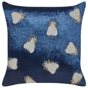 Cuscino velluto blu navy 45 x 45 cm PENTAS