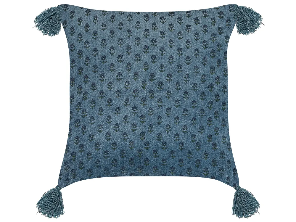 Cuscino velluto blu ombroso 45 x 45 cm RIBES