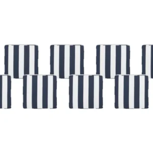 Set di 8 cuscini blu navy righe per sedia SASSARI