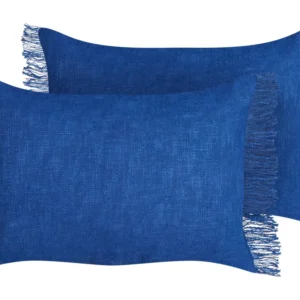 Set di 2 cuscini decorativi cotone blu marino 35 x 50 cm MABA