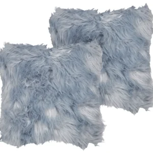 Set di 2 cuscini pelliccia sintetica blu 45 x 45 cm LUBHA