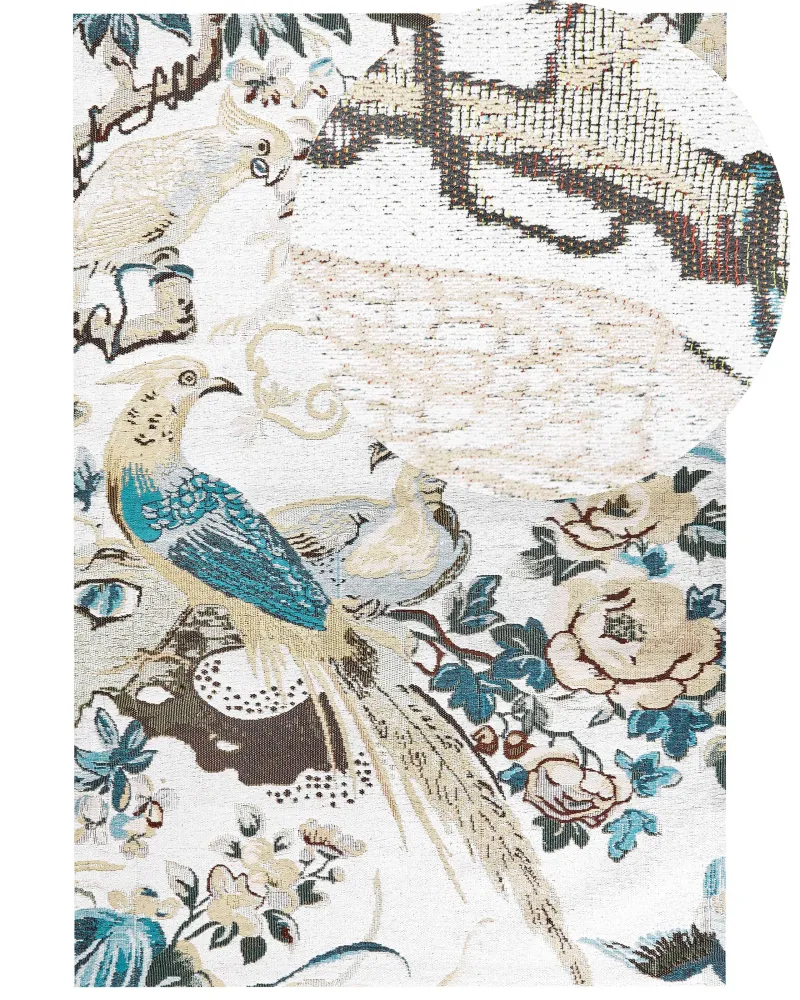 Kit Completo Tappeto cotone motivo uccello 200 x 300 cm Multicolore ARIHA