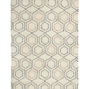 Tappeto cotone camoscio e arancione 160 x 230 cm HAJIPUR con 3 Punte Intercambiabili