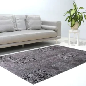 Tappeto MORETTİ PATCHWORK Antracite Loominology Acciaio Inox