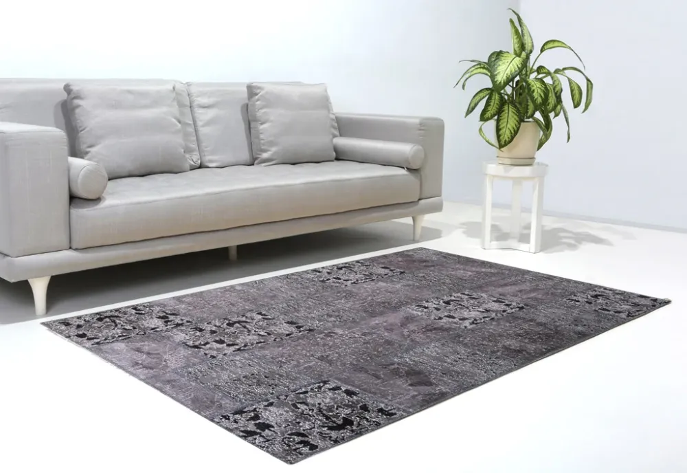 Tappeto MORETTİ PATCHWORK Antracite Loominology Acciaio Inox