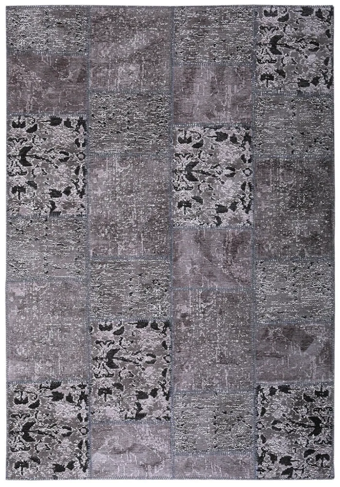 Tappeto MORETTİ PATCHWORK Antracite Loominology Acciaio Inox