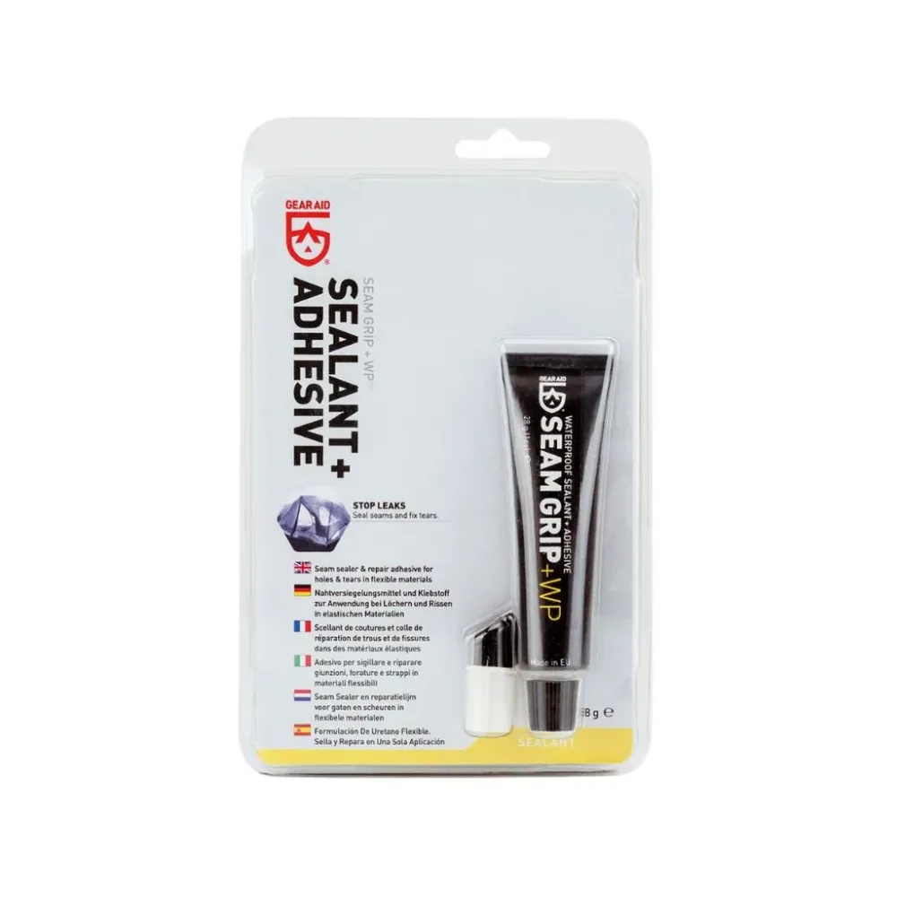 GEAR AID SEALANT + ADHESIVE ADESIVO PER SIGILLARE E RIPARARE GIUNZIONI,FORATURE E STRAPPI PER MATERIALI FLESSIBILI