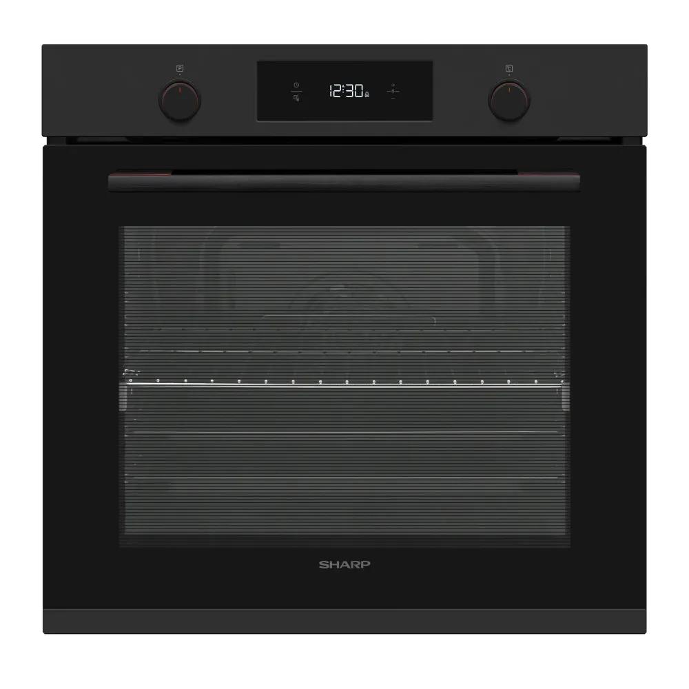 Forno multifunzione pirolitico Sharp K-71P28BNH-EU da incasso 78lt, nero opaco