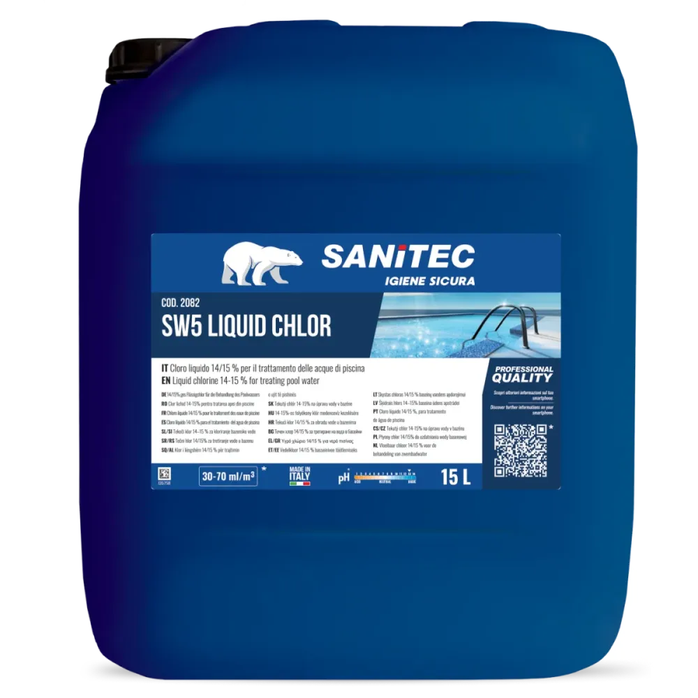 Cloro liquido per trattamento acque Sanitec SW5 Liquid Chlor 15 lt