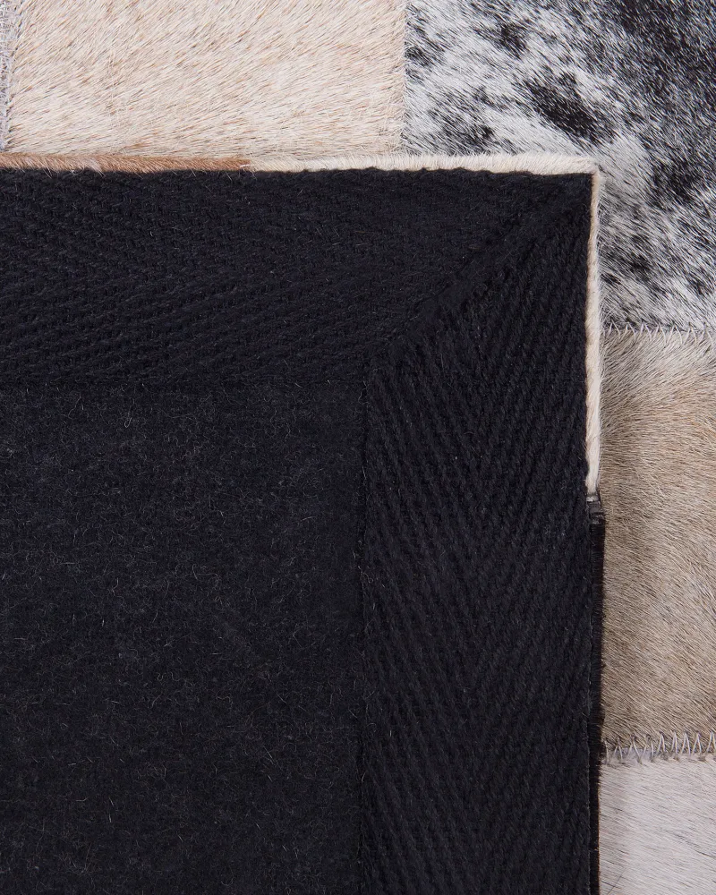 Tappeto pelle marrone e panna 160 x 230 cm RIZE