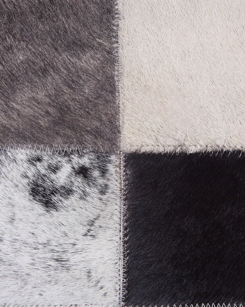 Tappeto pelle marrone e sabbia 160 x 230 cm RIZE