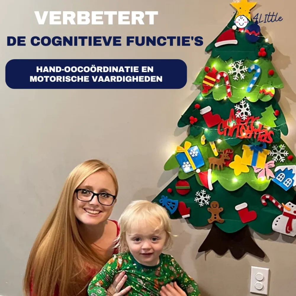 Albero di Natale Feltro | Decorazione Natalizia Fai-da-te con 32 Ornamenti e Luci, 3+ – Crea Magiche Memorie di Natale