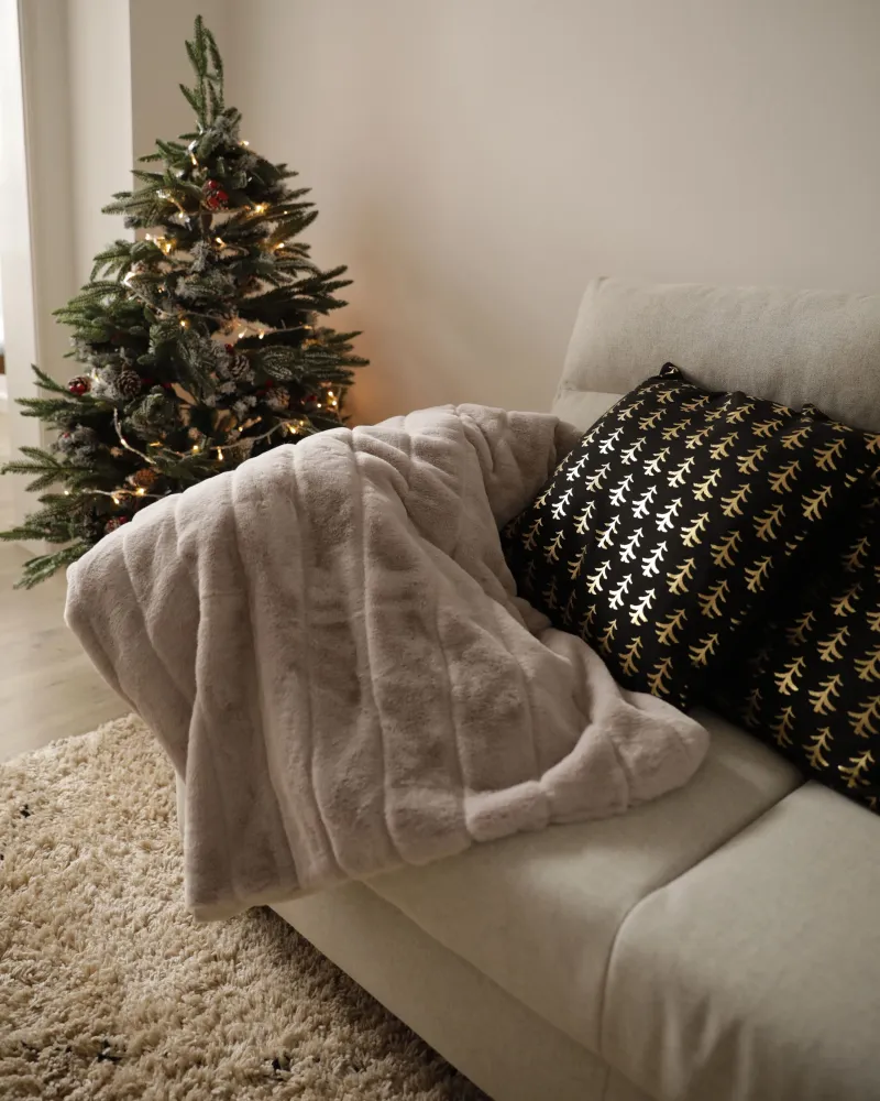 Set di 2 cuscini decorativi con alberi di Natale 45 x 45 cm nero LEROY Motore Passo Passo