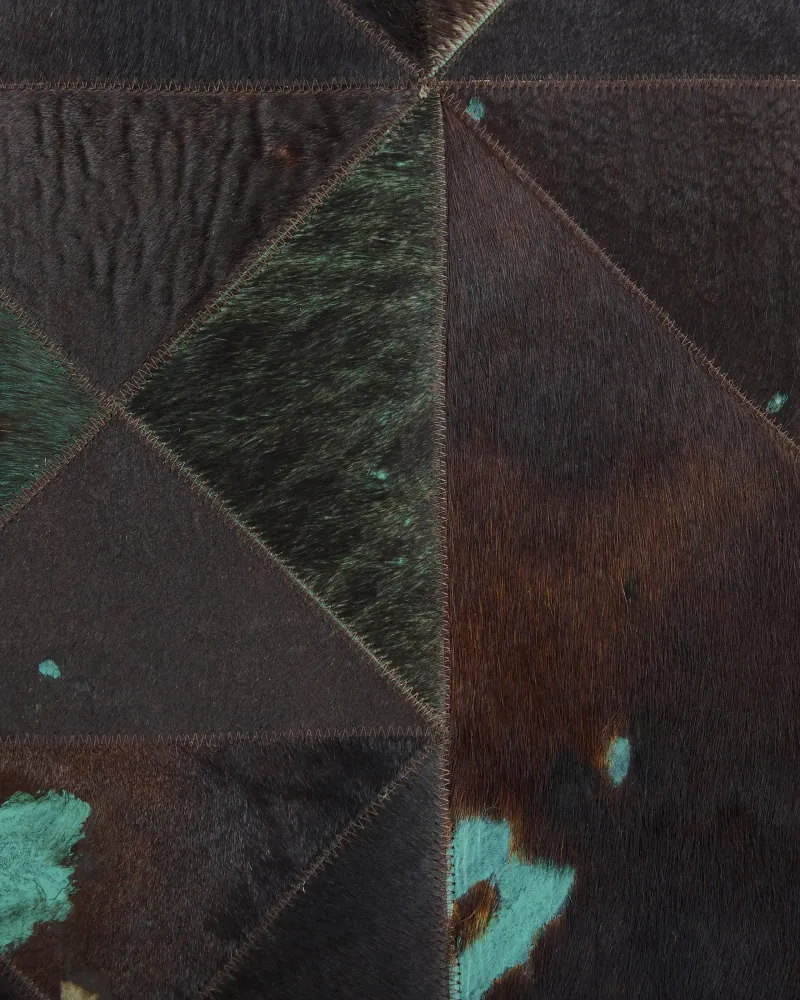Sedia Dondolo Tappeto pelle marrone / turchese 160 x 230 cm ATALAN