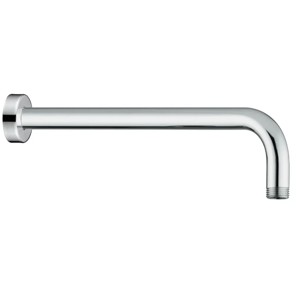 Braccio Doccia Parete 25 cm Design Tondo Acciaio Cromato Attacco Universale